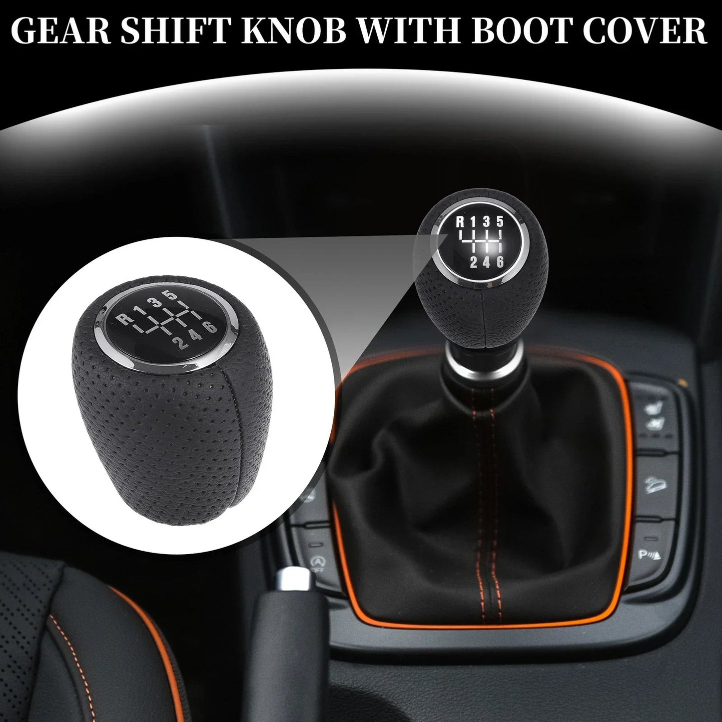 6 Speed Manual Gear Shift Knob for Chevrolet Cruze (2008-2012) Black Plastic