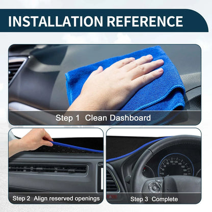 Dashboard Cover Mat for Honda Accord CY2 Sun Protector Pad Black Blue