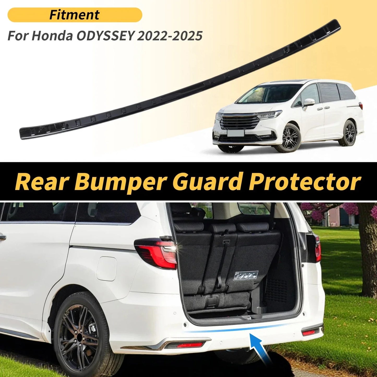 Rear Bumper Topper for Honda Odyssey 2022-2025 Black 1 x Piece