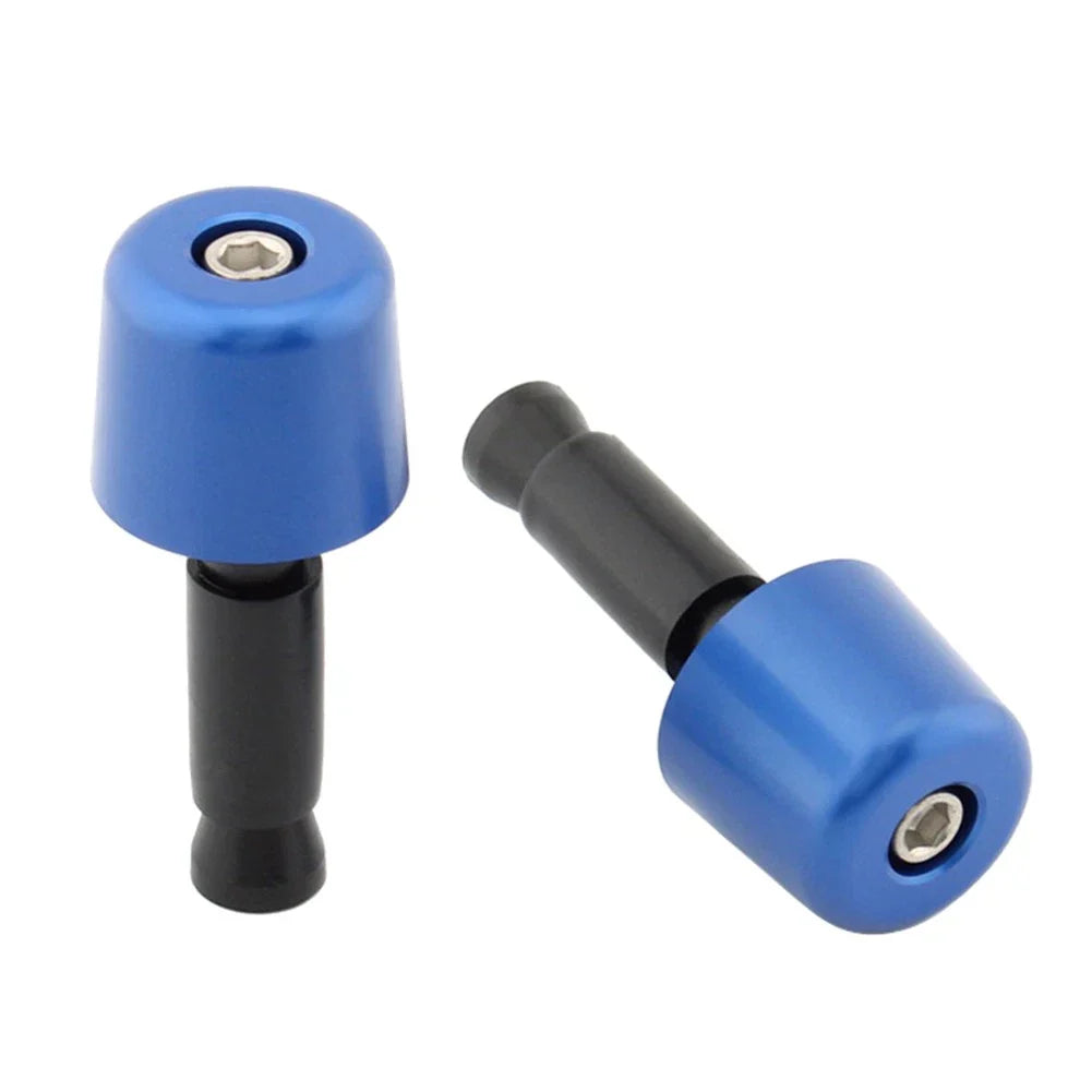 1in Blue Handlebar Hand Grips & End Caps for Universal Motorcycle (All Years)
