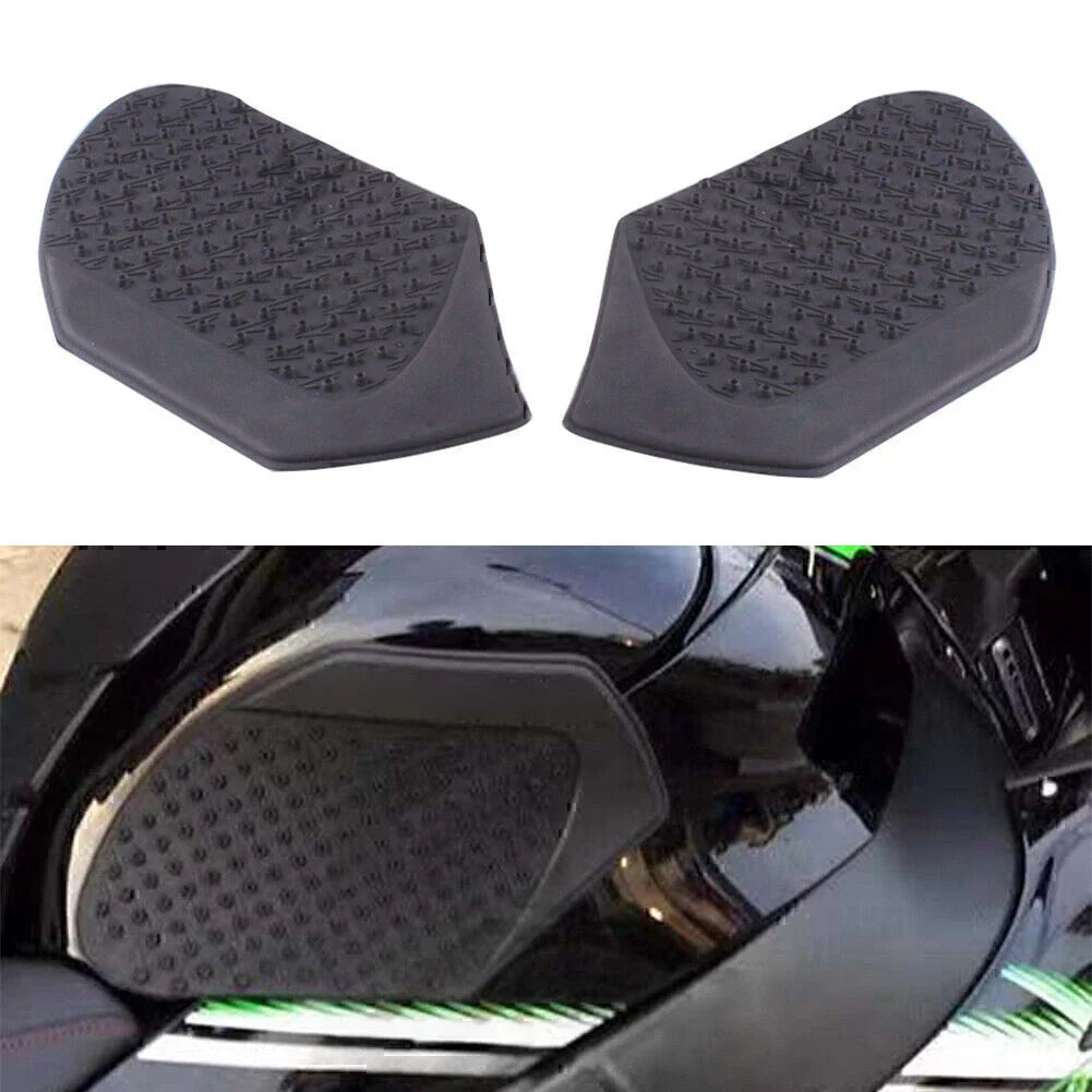 Gas Tank Knee Grip Decal Pad Black for Kawasaki Ninja ZX10R (2011-2014)
