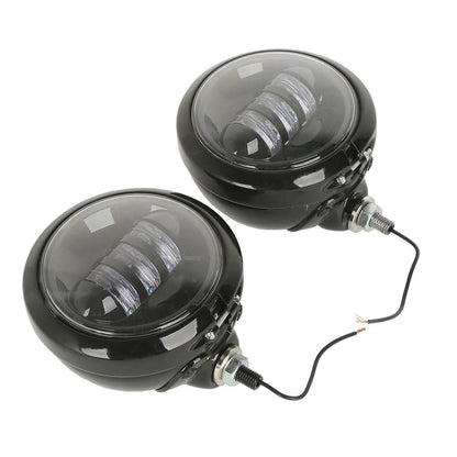 4.5" Black LED Auxiliary Spot Fog Lights for Harley