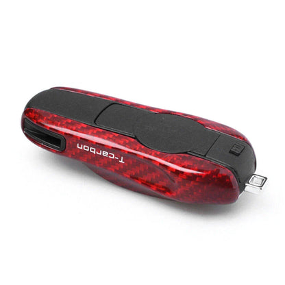 Carbon Fiber Red Remote Key Fob Cover for Porsche 911 Panamera Cayman