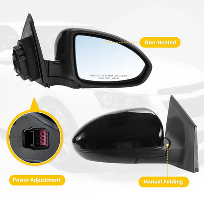 Right Side Door Mirror Gloss Black for Chevy Cruze Limited (2016)