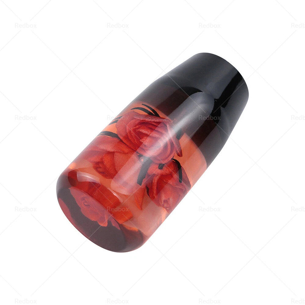 10CM Clear Red Real Flowers Manual Gear Shift Knob for JDM Cars