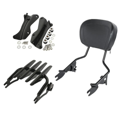 Detachable Backrest Sissy Bar Luggage Rack for Harley Touring (2014-2025)