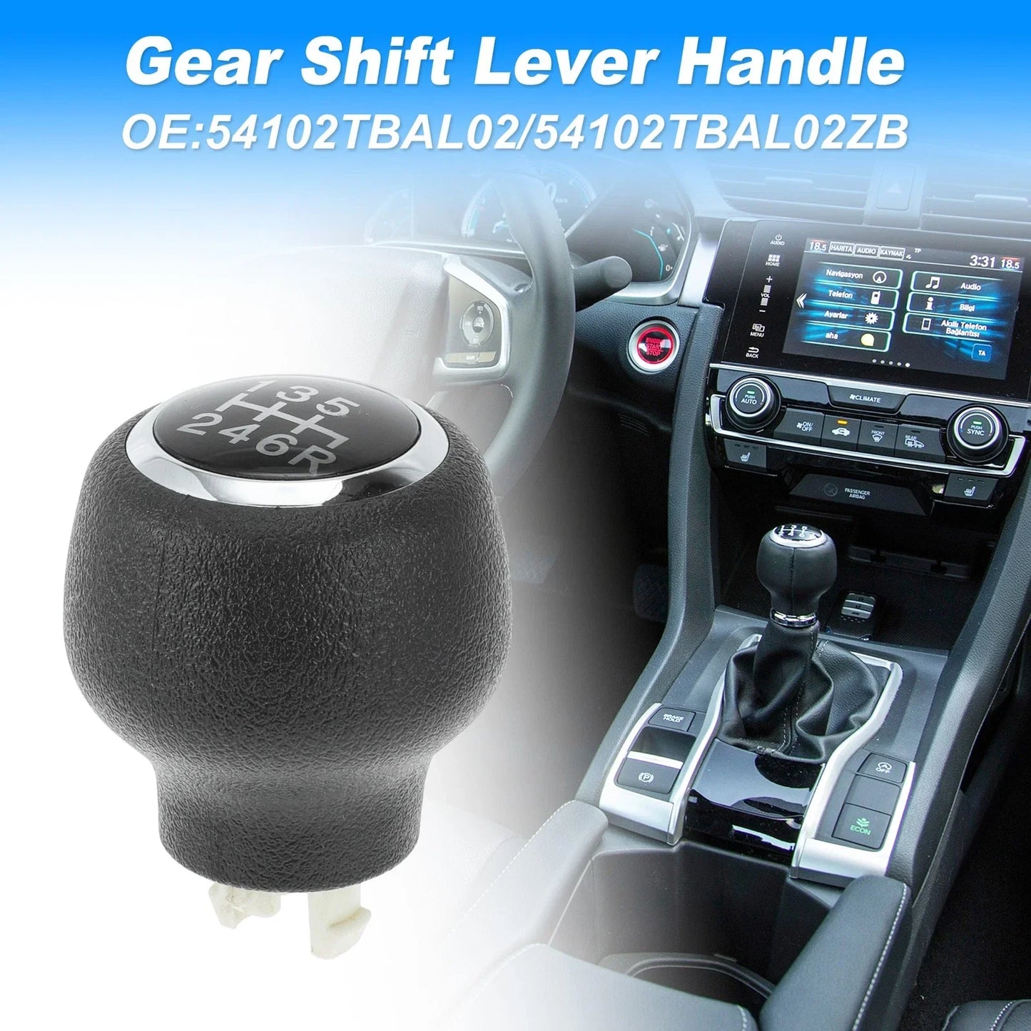 Gear Shift Knob for Honda Civic 2016-2019 (2 x Knobs)