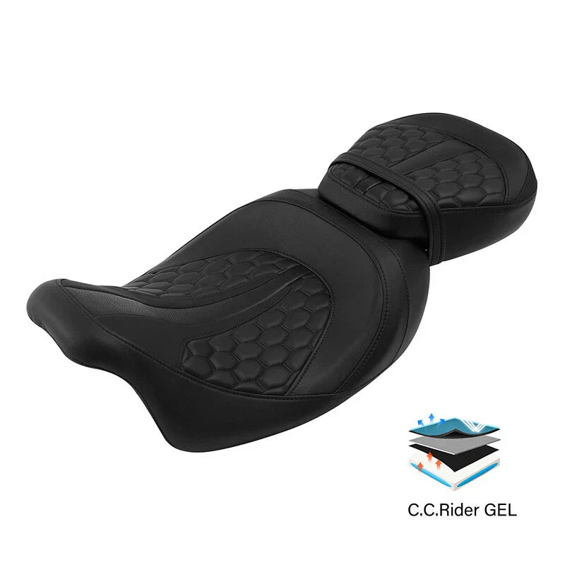 Gel Seat for Harley Electra Road King Glide 2009-2023 (Black)