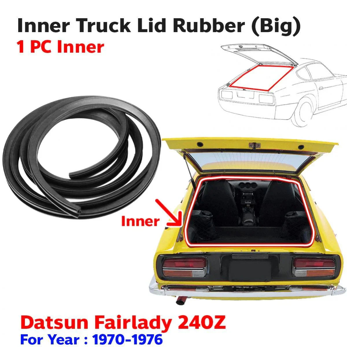 Trunk Lid Luggage Seal Inner Fits Datsun Fairlady 240Z S30 2D Coupe 1970-73 D06