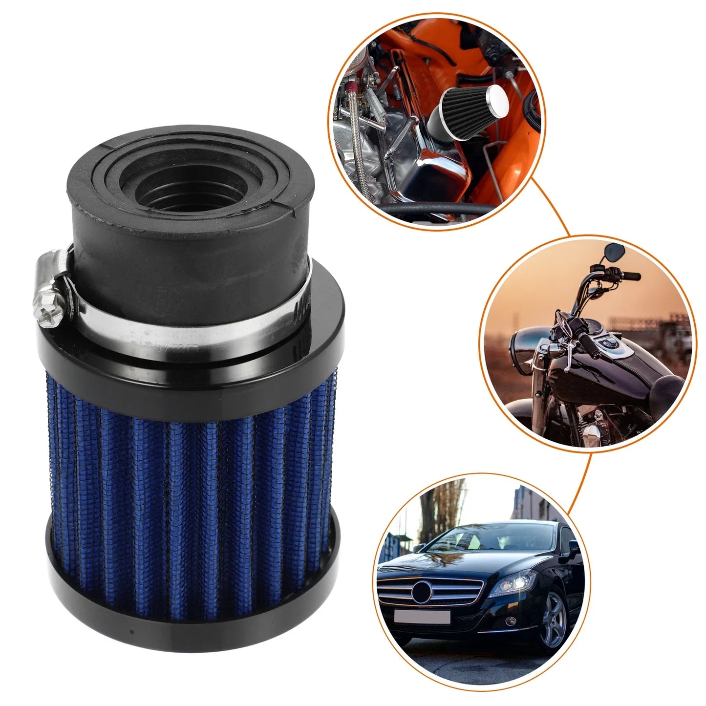 Universal Air Filter 28mm-48mm for Honda & Yamaha - Blue/Black