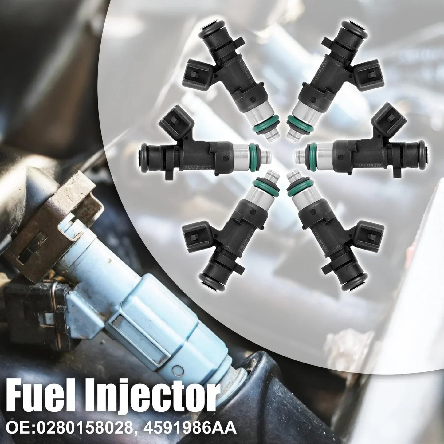 6 x No.4591986AA Fuel Injectors for Dodge Avenger R/T SXT 2.7L 3.5L (2008-2010)