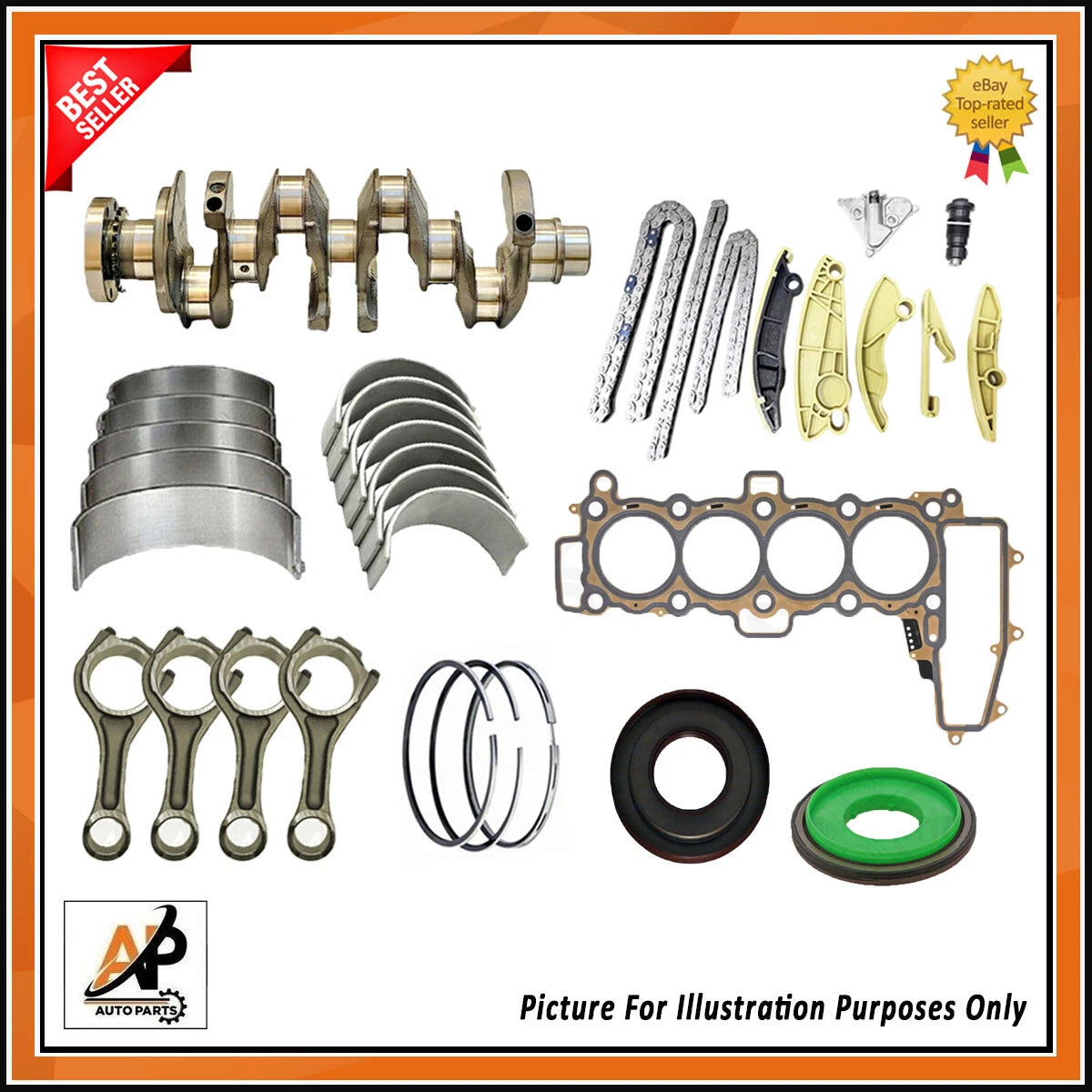 Crankshaft Engine Rebuild Kit Replacement for Range Rover 2.0 (2016–2019)