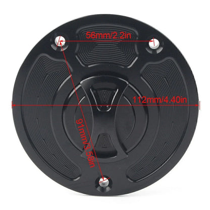 Keyless Fuel Gas Tank Cap Cover for Kawasaki ZX10R ZX9R (2004-2023)