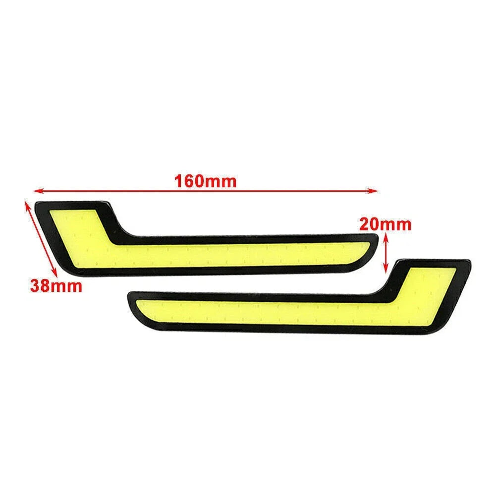 12V L Shape COB White LED Daytime Running Lights for Car (No Year Specified)