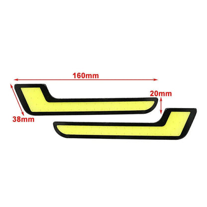 12V L Shape COB White LED Daytime Running Lights for Car (No Year Specified)