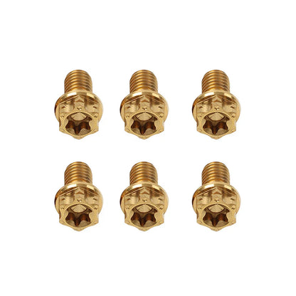 6pcs M8x30mm Titanium Torx Head Flange Bolts for Motorcycle Bike