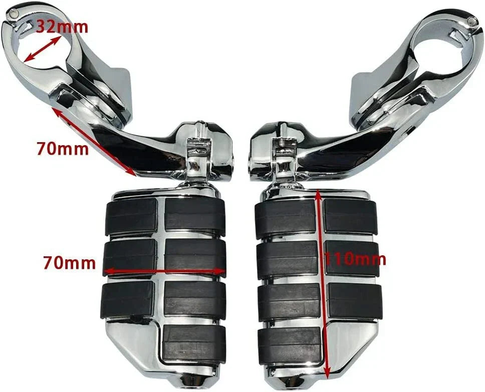 1.25" Adjustable Foot Pegs for Honda, Kawasaki, Suzuki, Yamaha, Harley