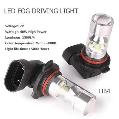 60W HB4/9006 DRL LED Fog Light Bulbs for Car