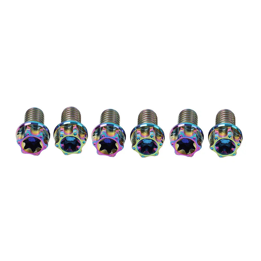 6pcs M6x20mm Titanium Torx Head Flange Screws for Bicycle Motorcycle