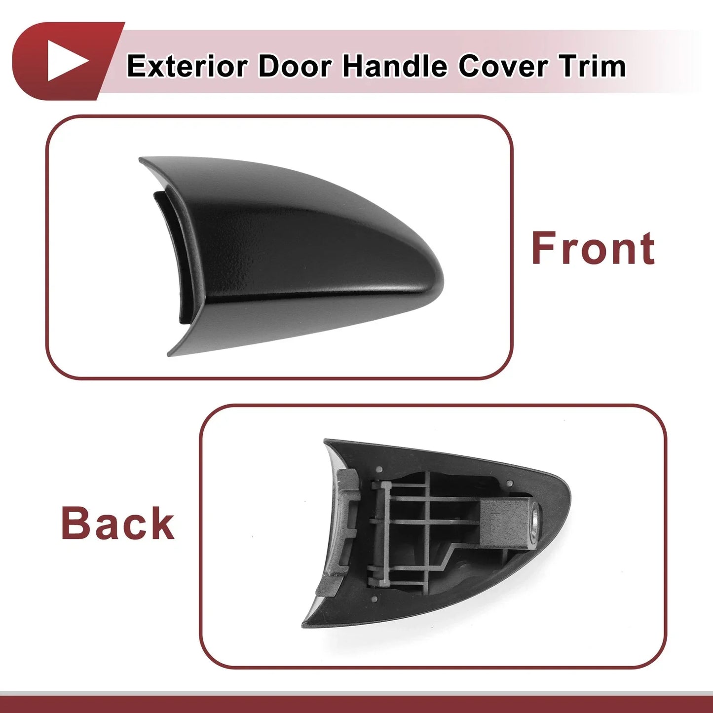 Front Right Door Handle Cover for Hyundai Veloster (2012-2016) Black