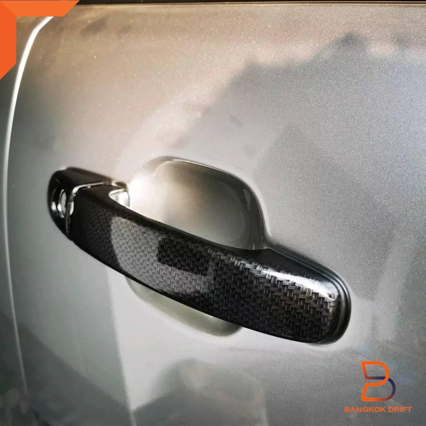 Black Carbon Fiber Door Handle Cover for Ford Ranger T6 PX Everest (12-21)