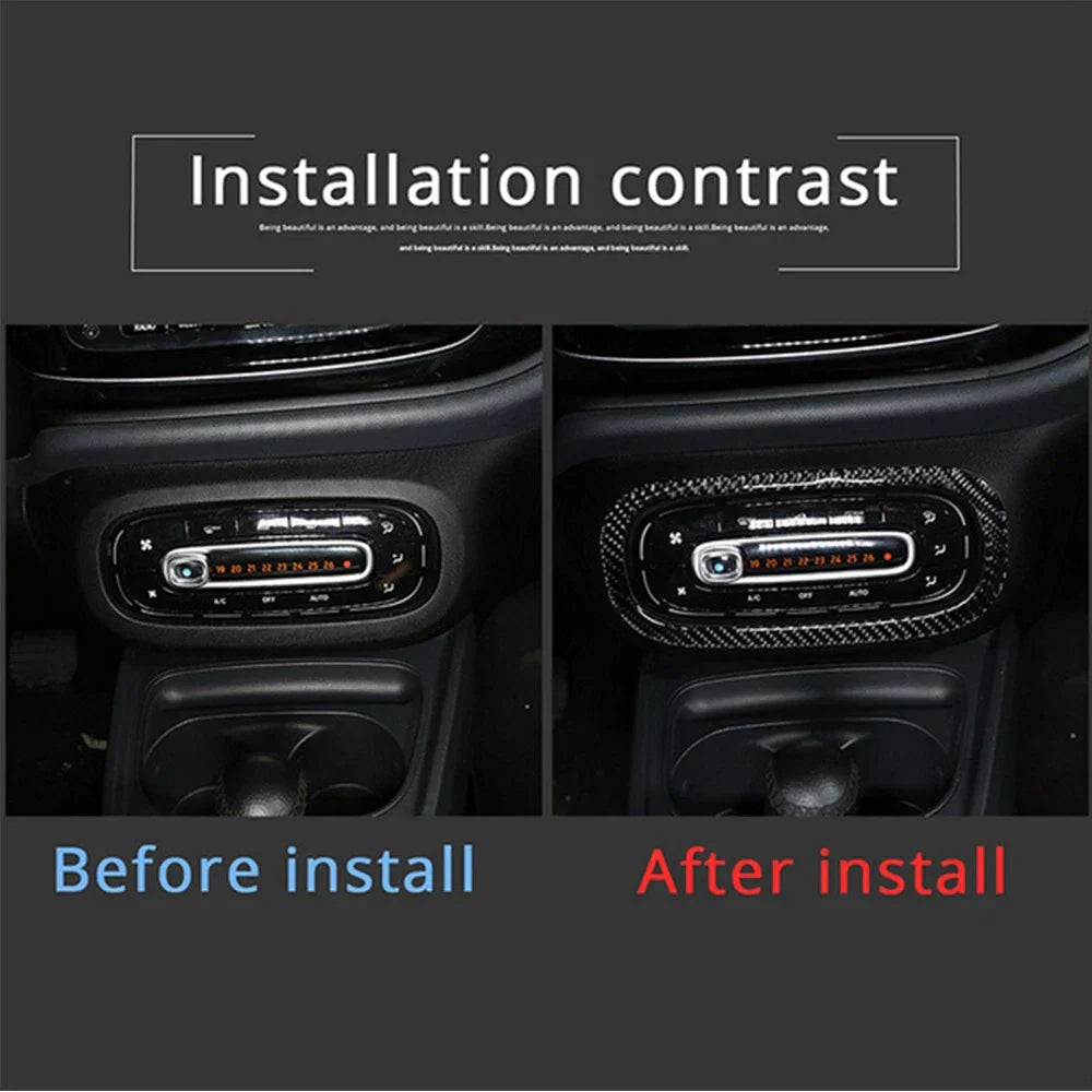 Carbon Fiber Central Console Decor for Mercedes-Benz Smart Fortwo (2016-2021)