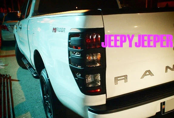 Matte Black Rear Tail Light Covers for Ford Ranger Wildtrak (2011-2022)