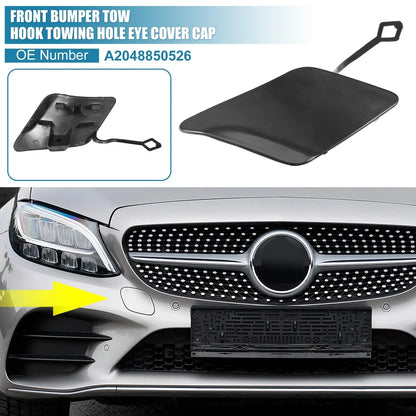 Front Bumper Tow Hook Cover for Mercedes-Benz C250 (2012-2014) Black