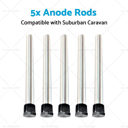 5 x Anode Rods for Suburban Caravan SW6DEA Hot Water Service