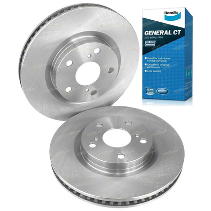 Front Disc Brake Rotors & GCT Pads for Toyota Aurion GSV40 (2006–2012)