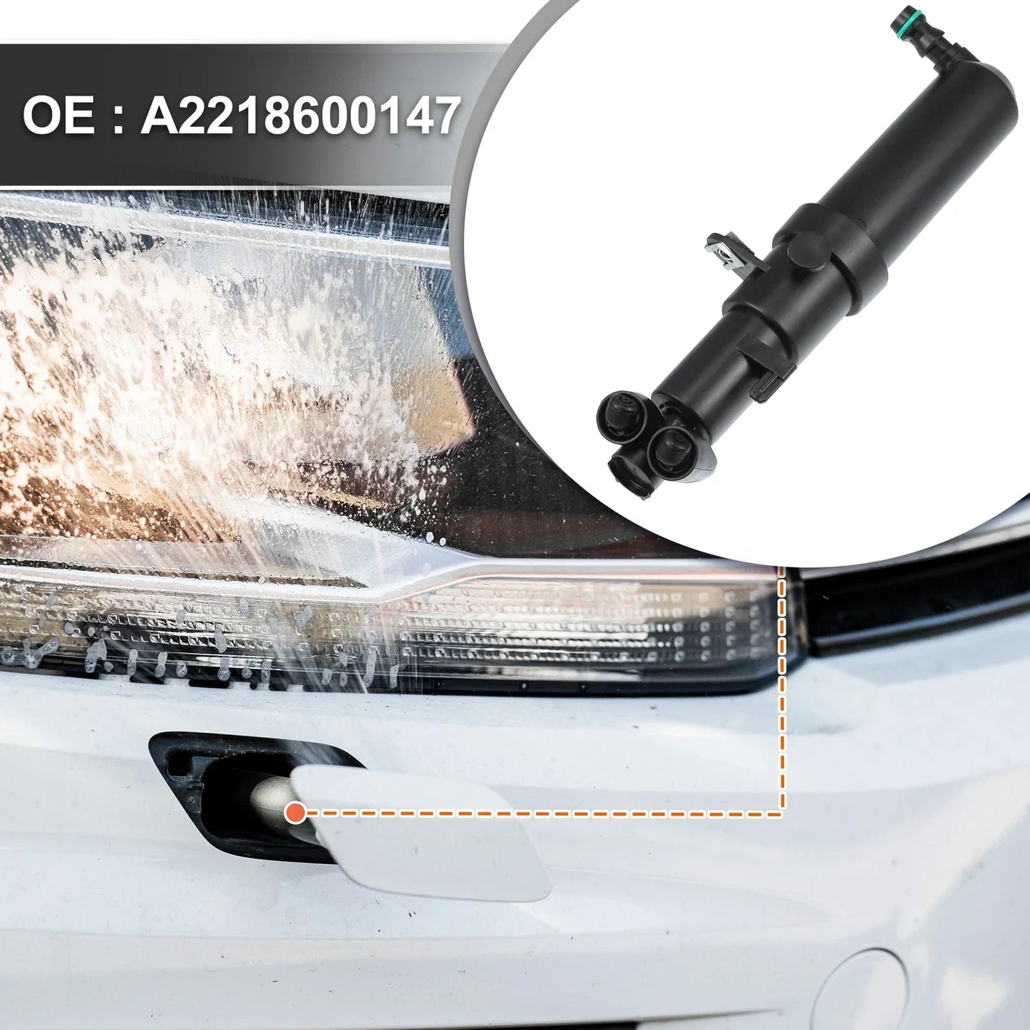 Front Left Headlight Washer Nozzle for Mercedes-Benz S550 S600 (2007-2013)