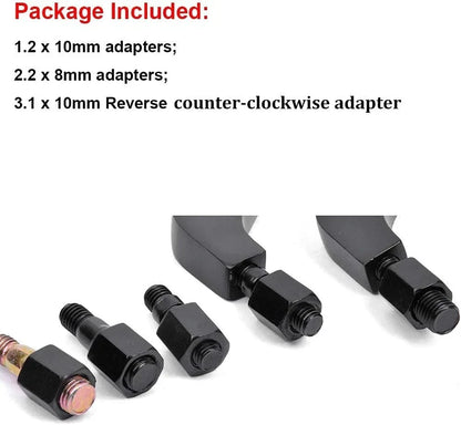 Black M8/M10 Motorcycle Mirrors for Chopper Cruiser Bobber Cafe Racer