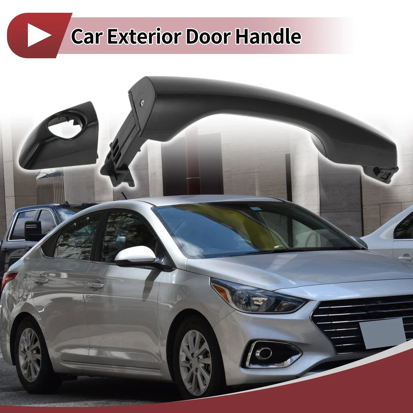 Car Door Handle Grip for Hyundai Elantra Sedan Front Left (2010-2015) Black