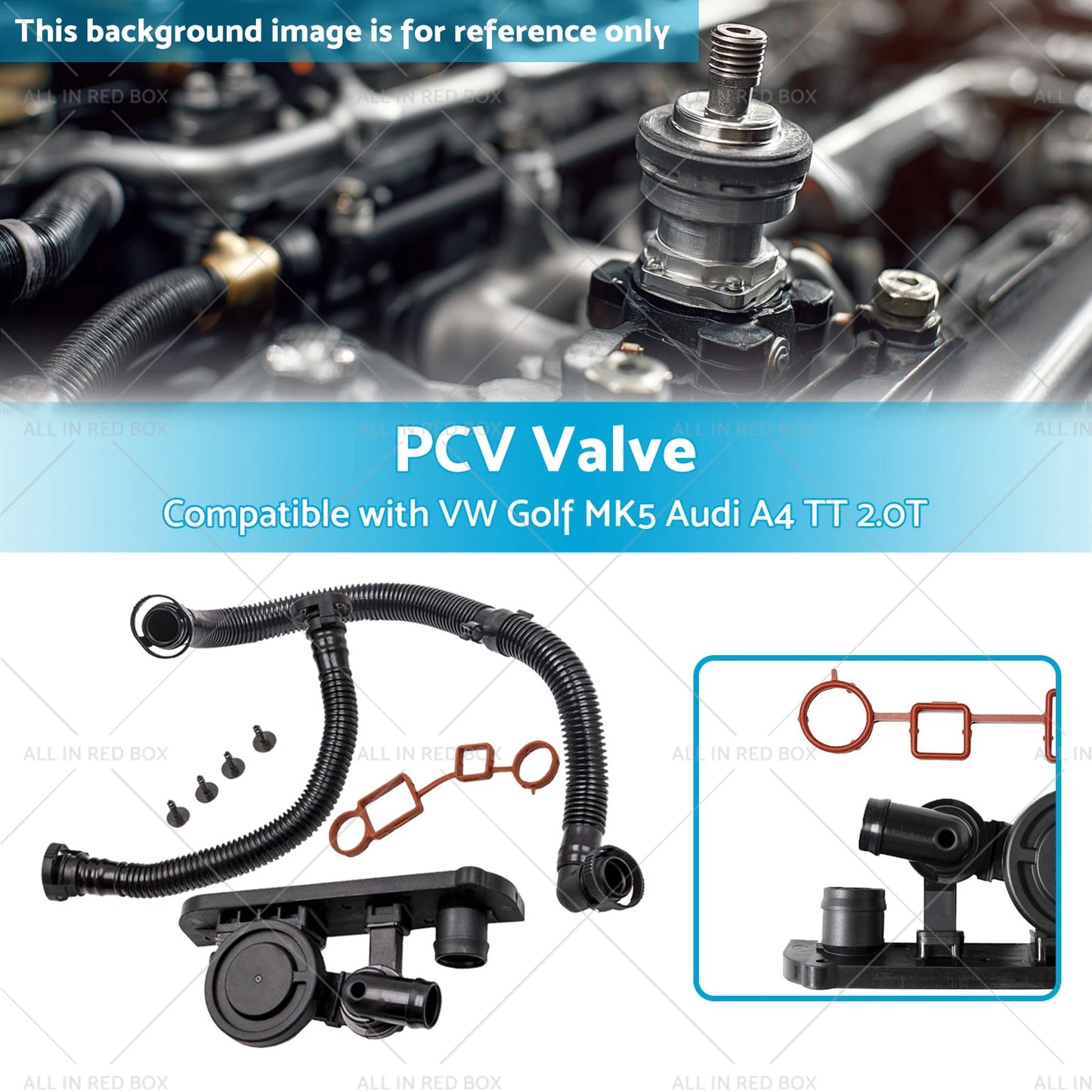 Crankcase Breather Hose & PCV Valve Kit for VW Golf MK5, Audi A4, TT 2.0T (2004-2008)