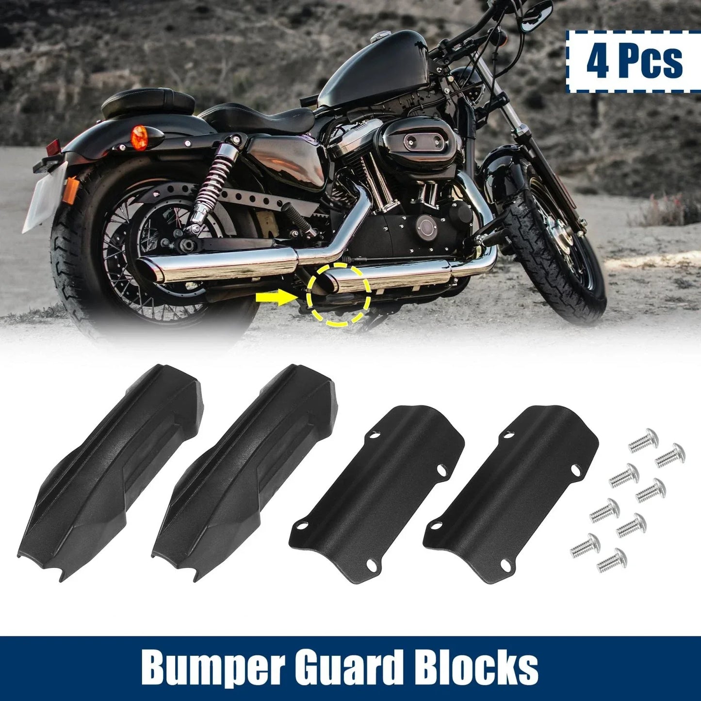 4pcs Crash Bar Bumper Block for BMW R1250GS Adventure, F800GS (2013-2023)