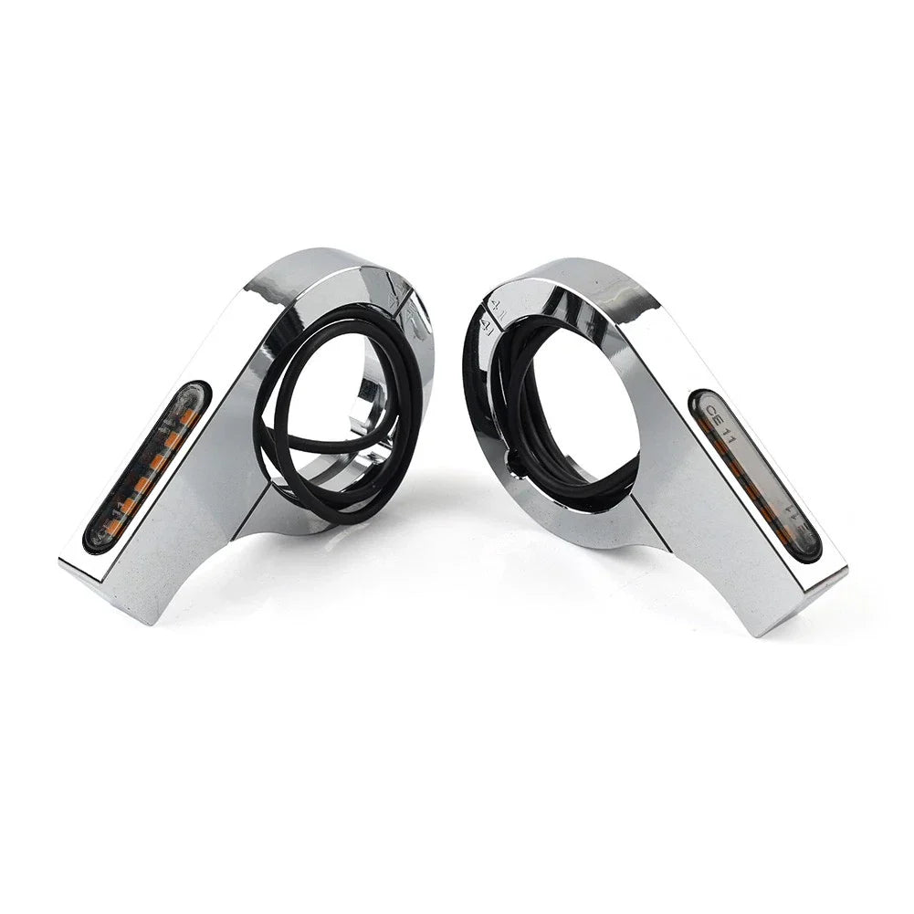 Amber Fork Turn Signal Light Indicator 37MM-41MM for Harley Touring Dyna (2006-2023)