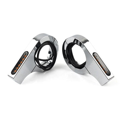 Amber Fork Turn Signal Light Indicator 37MM-41MM for Harley Touring Dyna (2006-2023)