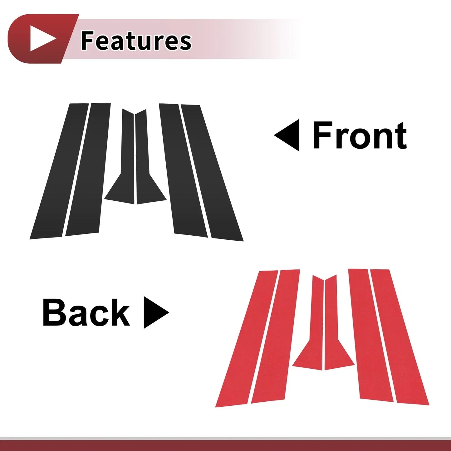 Door Pillar Window Trim for Hyundai Accent Hatchback (2011-2017) Black