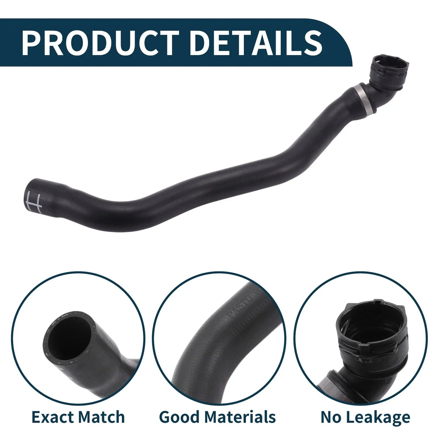 Radiator Hose for Porsche Cayenne 4.8L 2011-2018 Rubber Downpipe