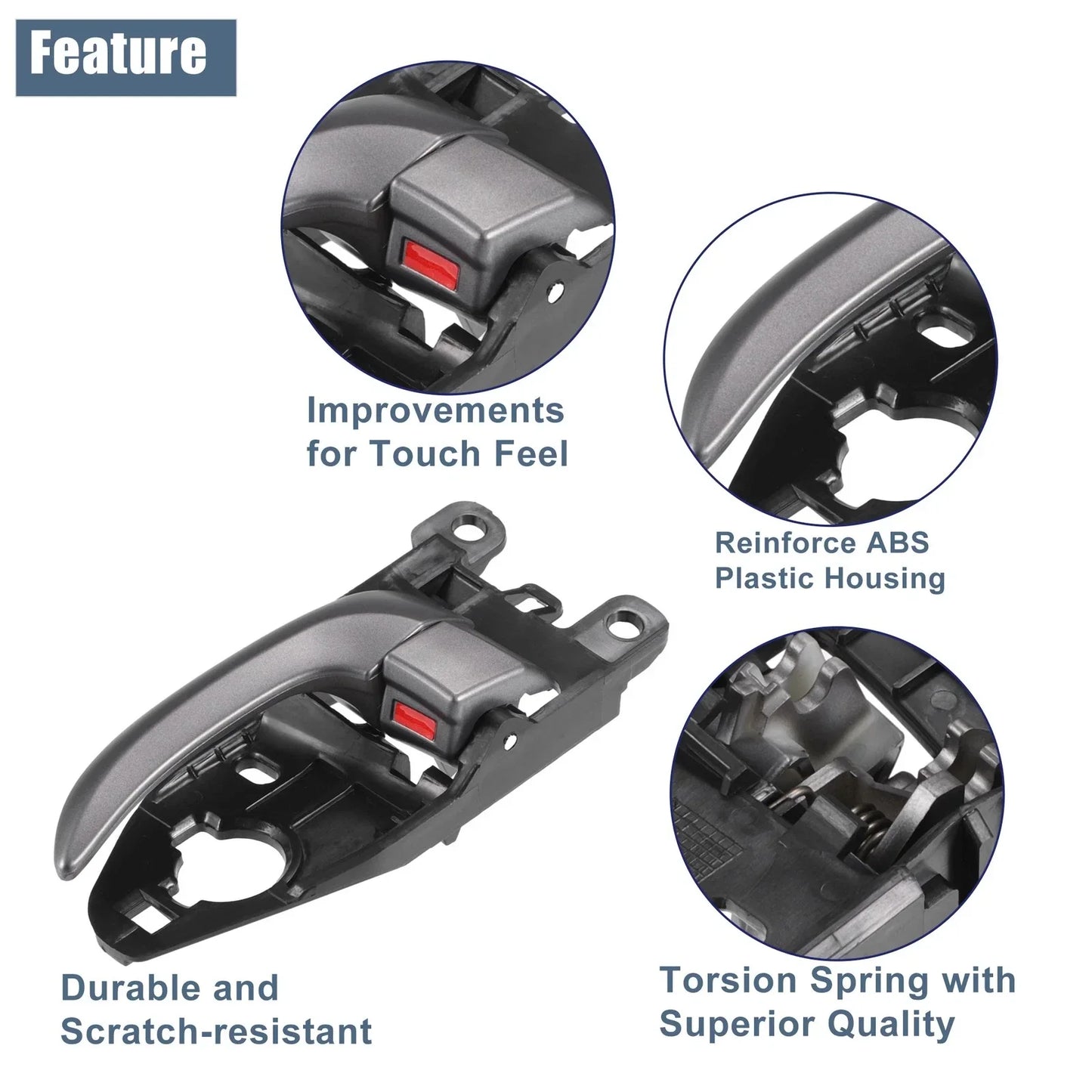 2 x Left Right Interior Door Handles for Hyundai Elantra (2011-2016)