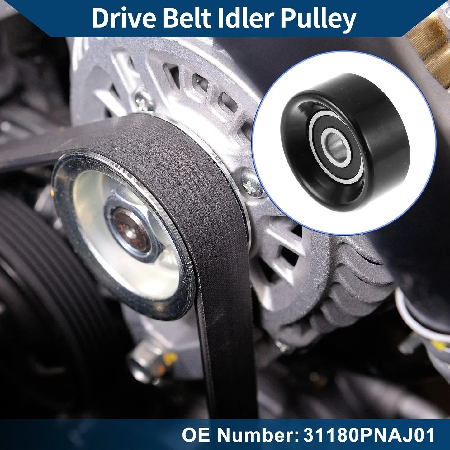 Drive Belt Idler Pulley for Acura RDX, Honda (2007-2012) - 1 x Pulley