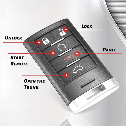 Keyless Entry Remote Key Fob 5 Button for Cadillac CTS (2008-2013)