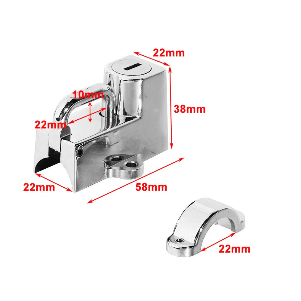 Chrome Motorcycle Helmet Lock for Harley-Davidson Softail, Road King, Fat Boy