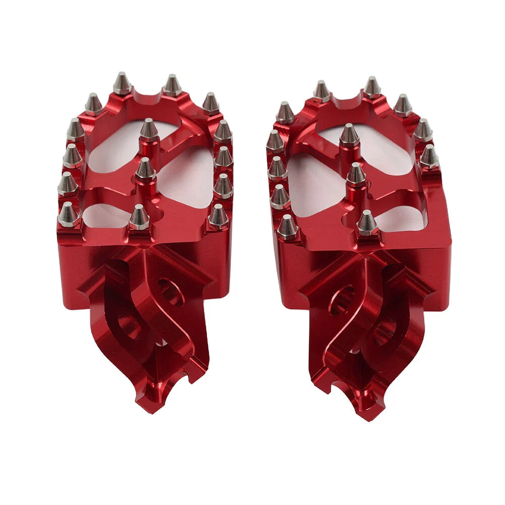 Dirt Bike Footpeg Pedals  Red for Kawasaki KX250F, Honda CR250 (06-18, 02-07)