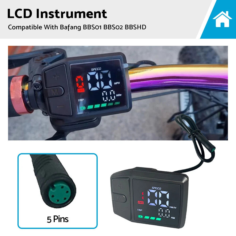 Bafang BBS01 LCD Display Instrument for Electric Bike (2015-2023)