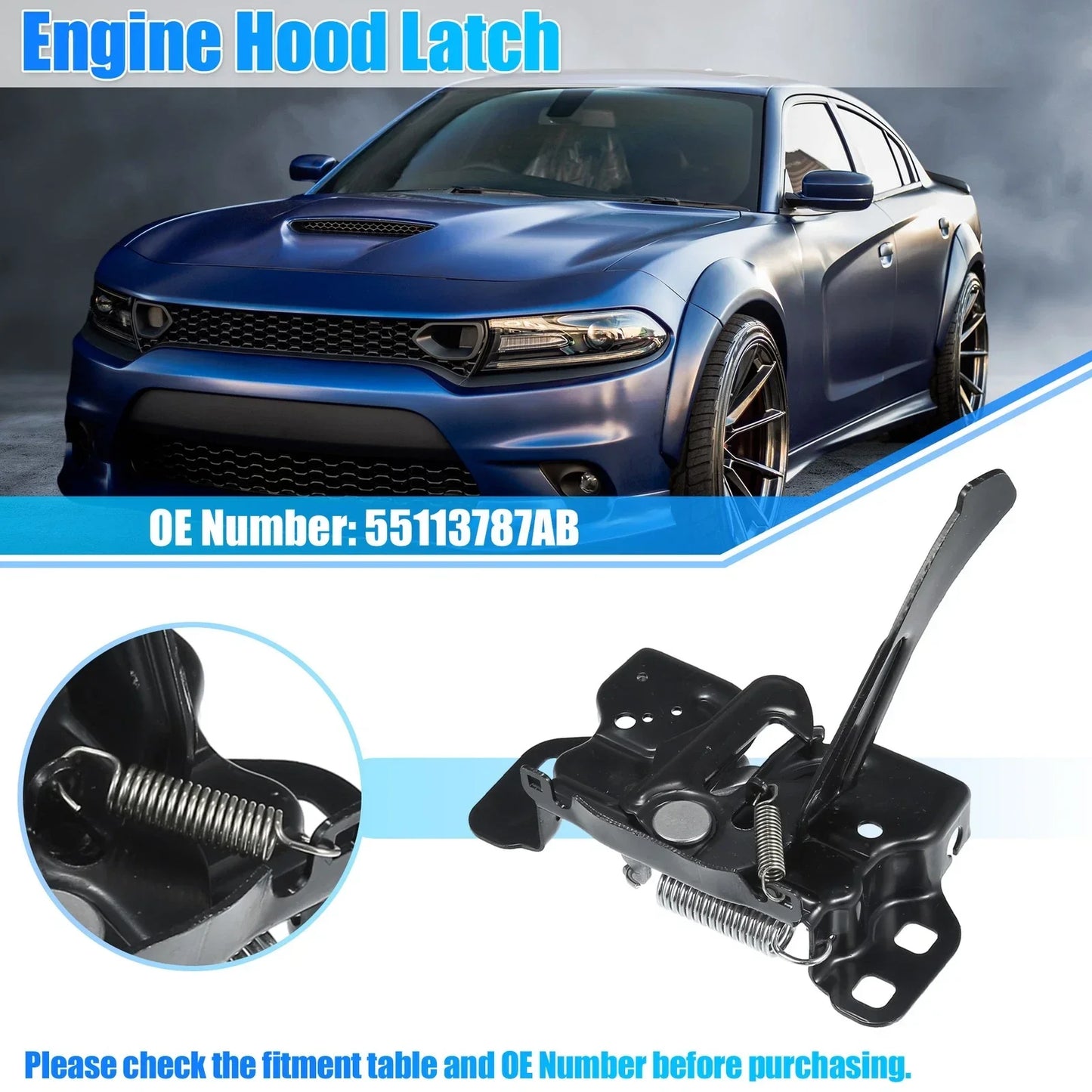 Hood Lock Latch Assembly for Chrysler 300 (2011-2021)