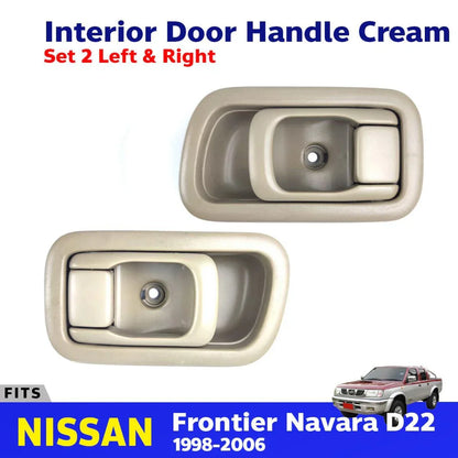 Interior Door Handle Cream Pair Fits Nissan Frontier Navara D22 UTE 1998-05 D06