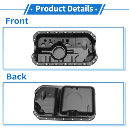 Engine Oil Pan for Honda Civic (1996-2000) - 1 x No.11200P2E000 Iron Black