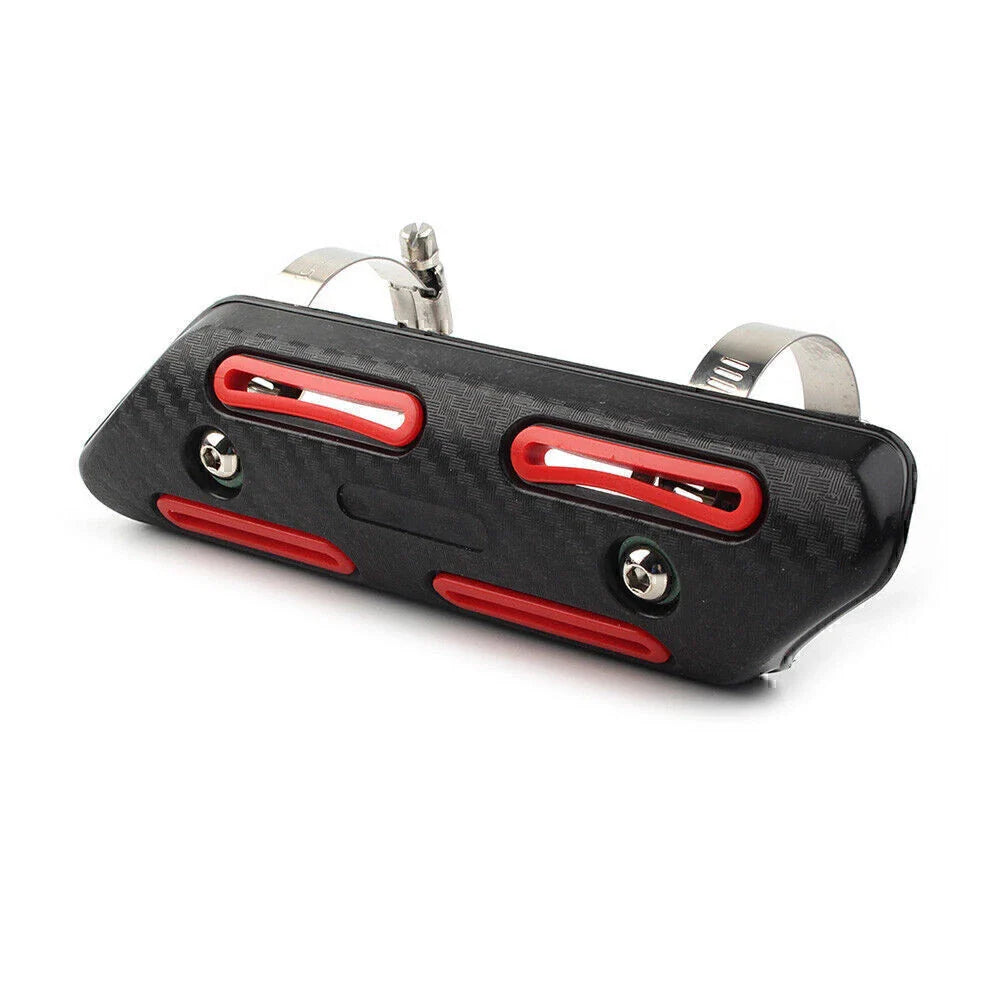 Exhaust Muffler Pipe Heat Shield Cover for Motor - Red Anti-Scalding