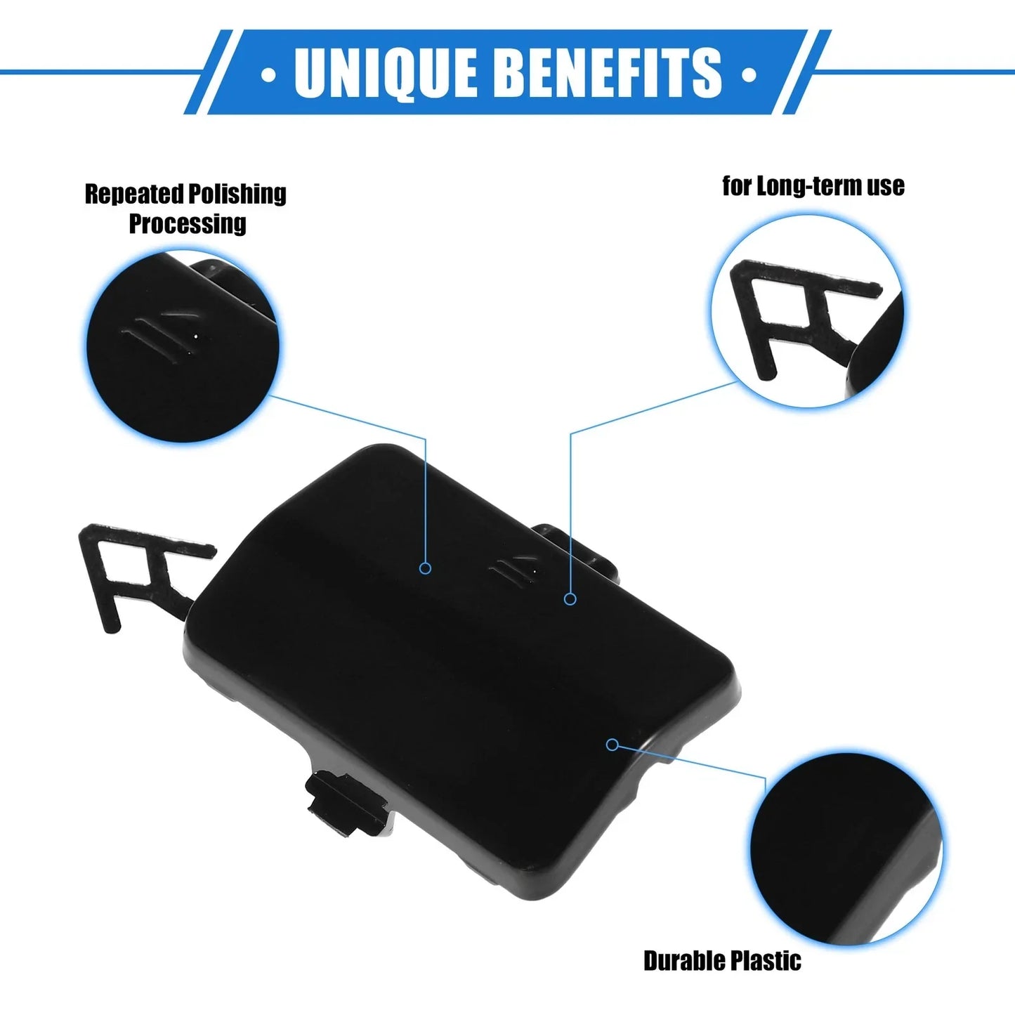 Rear Bumper Tow Hook Eye Hole Cap for Mercedes-Benz R320 (2007-2009) Black